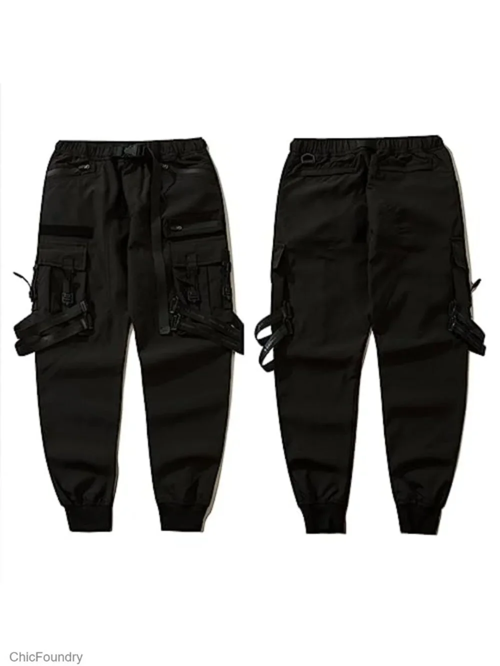 Men's Techwear Japanese Streetwear Goth Cargo Jogger Fashion Pants